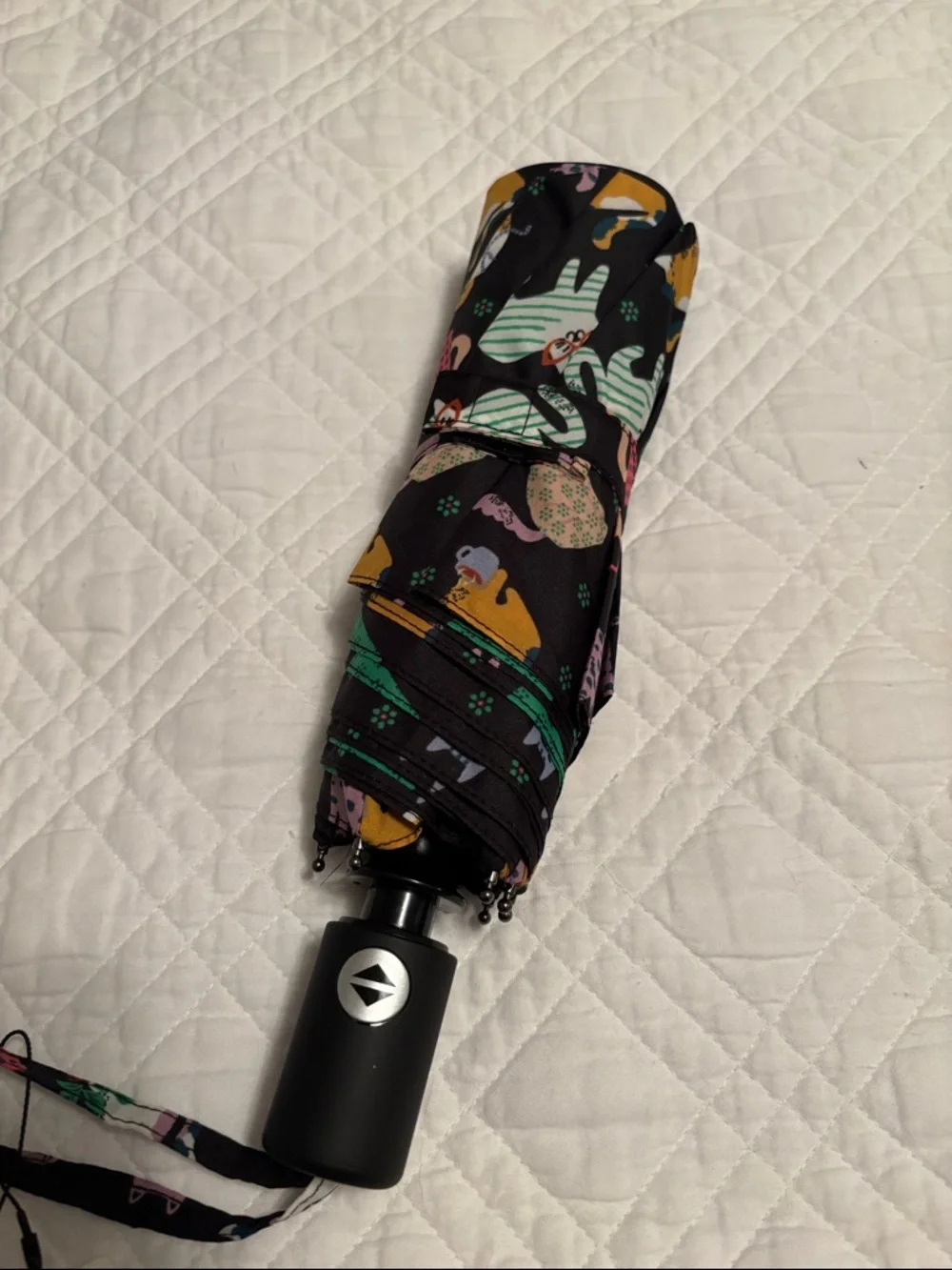Vera Bradley Black Herding Cats Print Essential Umbrella New - Picture 3 of 3
